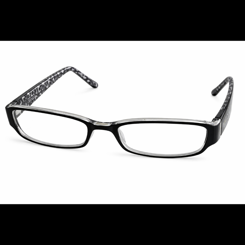 Coach Stylish Black Rectangular Y2k Glasses With … - image 1